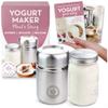Stainless Steel Yogurt Maker with 1 Quart Glass Jar and Complete Recipe Book to Make 12+ Easy Homemade Dairy Free and Milk Yogurts view 1