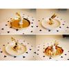 TELLW Europe and The United States Luxury Gold Ceramic Rabbit Jewelry Storage Tray Desktop Bathroom Ring Supporting Jewelry Rack view 3