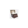 Flaming AMISH Birch, Three-Drawer Jewel Chest. Soft-Suede Linings with Double Swing-Out Chain bars; Four Bracelet Pillows in top Deck; Multiple Compartments in Drawers. AMISH Crafted & Made in USA! view 1