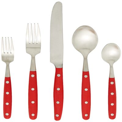Ginkgo International Lyon 20-Piece Stainless Steel Flatware Place Setting, Peony, Service for 4