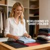 BoxLegend Version 3 Shirt Folding Board t Shirts Clothes Folder Durable Plastic Folding Helper Easy and Fast Folding Boards for Adults and Children, Black and Red view 2