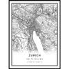 Zurich map poster print | Modern black and white wall art | Scandinavian home decor | Switzerland City prints artwork | Fine art posters 20x30 view 1