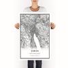 Zurich map poster print | Modern black and white wall art | Scandinavian home decor | Switzerland City prints artwork | Fine art posters 20x30 view 2