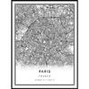 Squareious Paris City Map Print | 20 x 30 inches Black Matte Artwork view 1