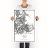 Doha map poster print | Modern black and white wall art | Scandinavian home decor | Qatar City prints artwork | Fine art posters 20x30 view 2