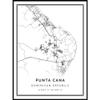 Punta Cana map poster print | Modern black and white wall art | Scandinavian home decor | Dominican Republic City prints artwork | Fine art posters 20x30 view 1