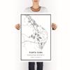 Punta Cana map poster print | Modern black and white wall art | Scandinavian home decor | Dominican Republic City prints artwork | Fine art posters 20x30 view 2