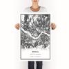 Seoul map poster print | Modern black and white wall art | Scandinavian home decor | South Korea City prints artwork | Fine art posters 20x30 view 2