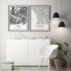 Seoul map poster print | Modern black and white wall art | Scandinavian home decor | South Korea City prints artwork | Fine art posters 20x30 view 4