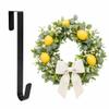 Sattiyrch 12" Front Door Wreath Hanger, Ultra Slim Metal Over Door Hook, Damage-Free Hanging for Seasonal & Year-Round Wreaths, Fits Most Doors, Black, 1 Pack view 1