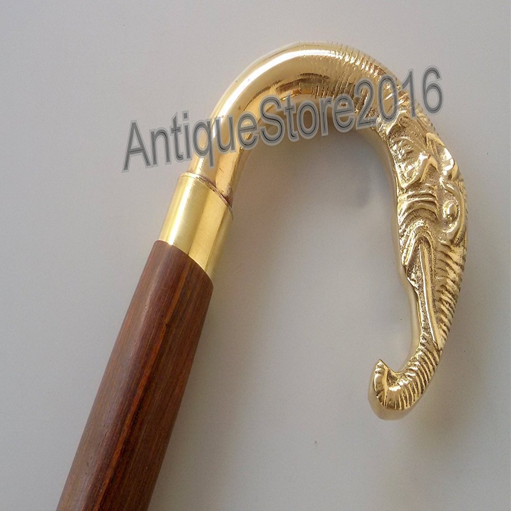 Mahira Nautical Designer Brass Elephant Handle Finishing Walking Stick Vintage Cane Gift B