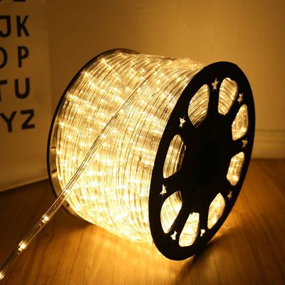 HuiZhen 100 Feet 720 LED Rope Lights,2-Wire Low Voltage Waterproof Rope Lights Outdoor,Indoor Background Lighting Idear for Trees,Bridges,Eaves,Pool,Wedding Use(Warm White)