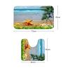 Amagical 3 Pieces Bathroom Mat Set Shower Curtain Set Starfish Sea Beach with Flowers Blue Ocean Bath Mat Contour Mat Shower Curtain with 12 Hooks view 4