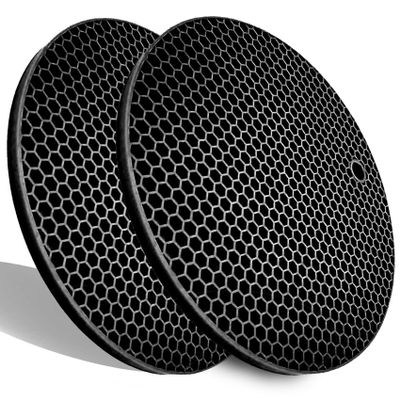 Extra Thick Silicone Trivets Heat Resistant Pot Holder and Oven Mitts,Trivets for Hot Dish,Nonslip Insulation Honeycomb Rubber Hot Pads for Countertop,Multi-Purpose & Flexible Mats Set of 2 Teal