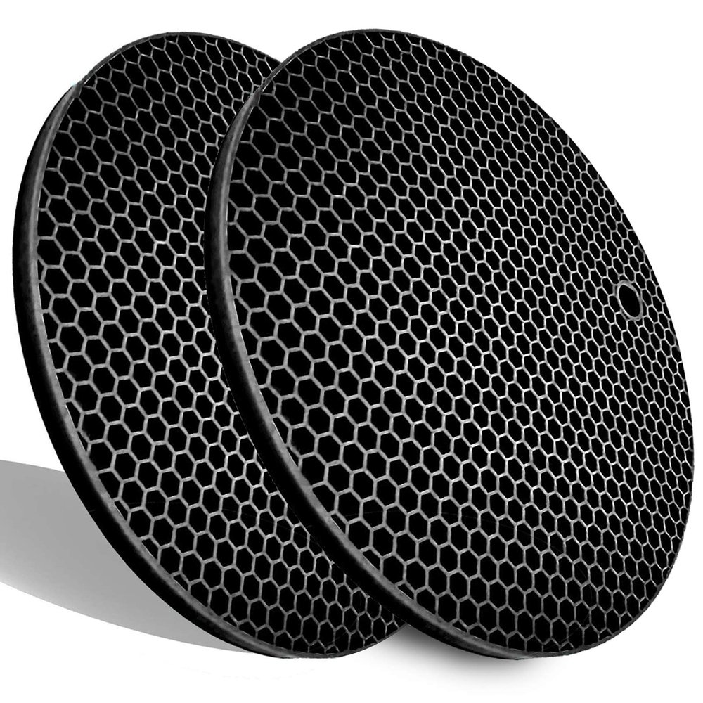 Extra Thick Silicone Trivets Heat Resistant Pot Holder and Oven Mitts,Trivets for Hot Dish,Nonslip Insulation Honeycomb Rubber Hot Pads for Countertop,Multi-Purpose & Flexible Mats Set of 2 Teal