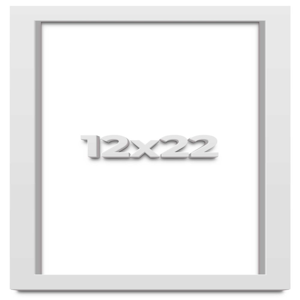 12x22 White Shadowbox Frame - Shadow Box Frame Interior Size 12x22 by 2 Inches Deep - White Frame is Made to Display Items Up to 1.75 Inches Deep Includes Shatter Resistant Acrylic, Backing, Hardware