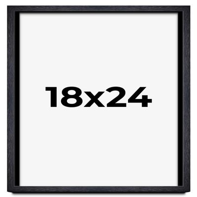 18x24 Shadow Box Black Farmhouse Wood Texture Display Frame | 1 Inch Deep | 0.75 Inch Moulding Width | Includes Shatter Resistant Acrylic Plexiglass, Backing & Hanging Hardware