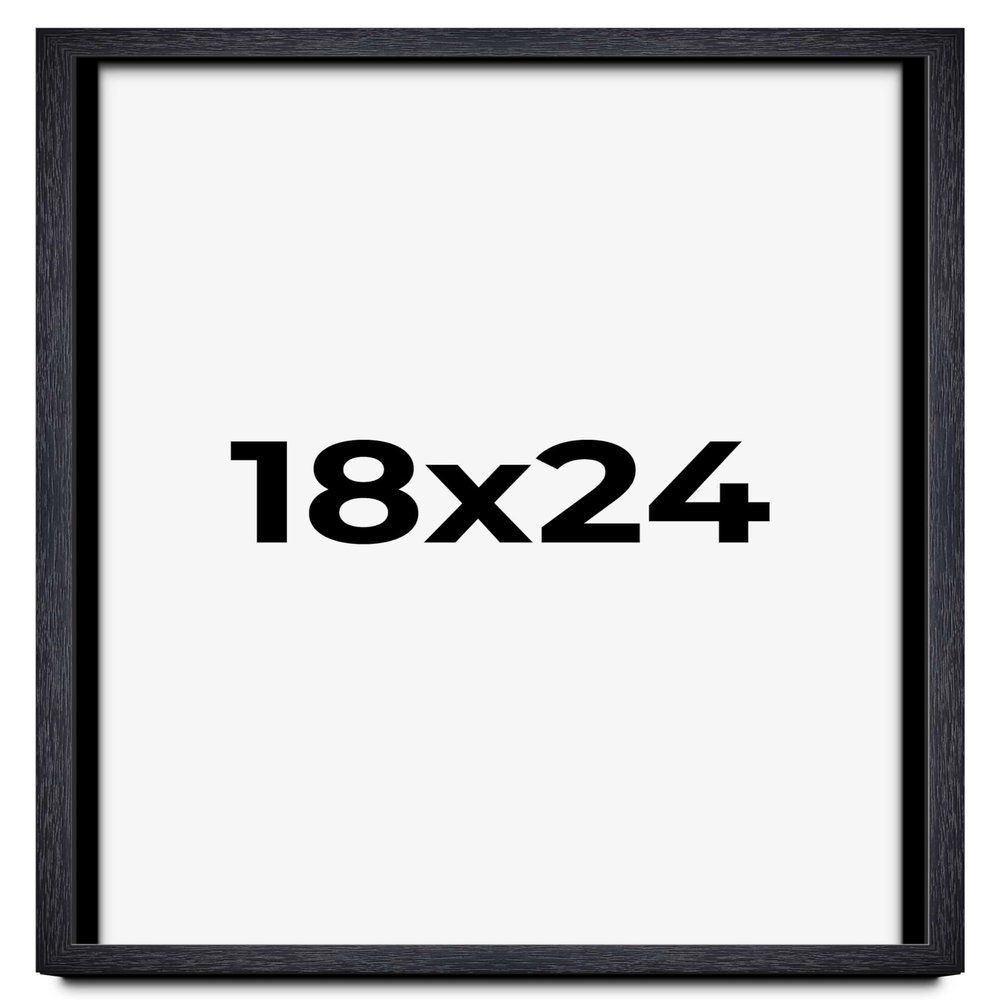 18x24 Shadow Box Black Farmhouse Wood Texture Display Frame | 1 Inch Deep | 0.75 Inch Moulding Width | Includes Shatter Resistant Acrylic Plexiglass, Backing & Hanging Hardware