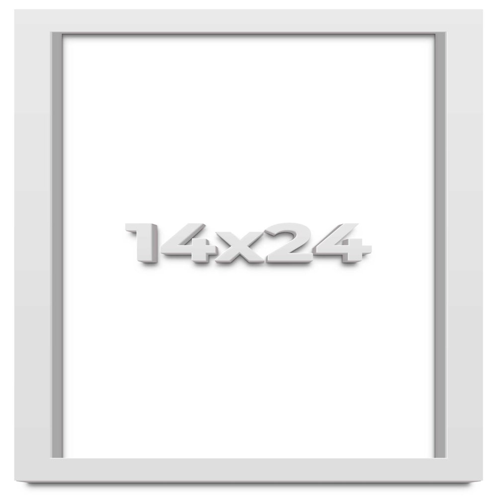 14x24 White Shadowbox Frame - Shadow Box Frame Interior Size 14x24 by 2 Inches Deep - White Frame is Made to Display Items Up to 1.75 Inches Deep Includes Shatter Resistant Acrylic, Backing, Hardware