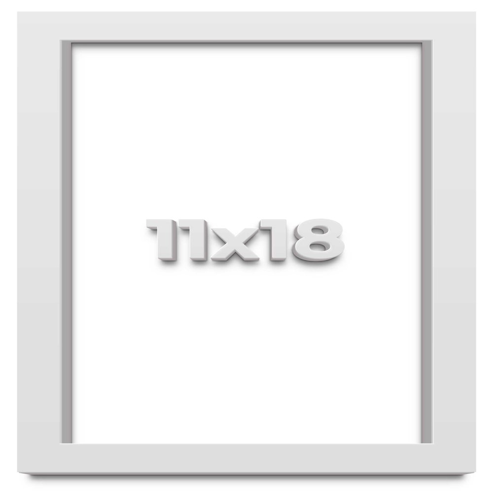 11x18 White Shadowbox Frame - Shadow Box Frame Interior Size 11x18 by 2 Inches Deep - White Frame is Made to Display Items Up to 1.75 Inches Deep Includes Shatter Resistant Acrylic, Backing, Hardware