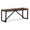 vidaXL Industrial Solid Reclaimed Wood Bench with Vintage Charm, Easy Assembly, Durable and Eco-Friendly, Multicoloured, 43.3"x13.8"x17.7" view 2