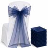 Elegant Organza Chair Sashes Sheer Fabric Sashes for Weddings, Parties, and Special Events (Pack of 10 PC, Navy Blue) view 1