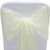 Elegant Organza Chair Sashes Sheer Fabric Sashes for Weddings, Parties, and Special Events (Pack of 10 Pieces, Ivory) view 3