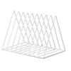 Home Office Magazine Holder Triangle Shape Document File Stand,White 9 Slot Newspaper Organizer Book Rack view 1