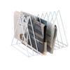 Home Office Magazine Holder Triangle Shape Document File Stand,White 9 Slot Newspaper Organizer Book Rack view 2