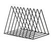 Home Office Black Magazine Holder Triangle Shape Document File Stand,9 Slot Newspaper Organizer Book Rack view 1