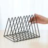 Home Office Black Magazine Holder Triangle Shape Document File Stand,9 Slot Newspaper Organizer Book Rack view 2