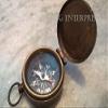 Mahira Nautical Lot of 100 Vintage Brass Pocket Lid Compass Marine Antique Flap Compass Brass Compass B view 4