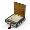 Handcrafted Radiant Blue W. Roses and Ribbons Musical Jewelry Box Limited Sale - Many Songs to Choose - Wind Beneath My Wings (Beaches) view 2