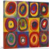 ARTCANVAS Color Study - Squares with Concentric Circles 1913 Canvas Art Print Stretched Framed Painting Picture Poster Giclee Wall Decor by Wassily Kandinsky - 40" x 26" (0.75" Deep) view 1