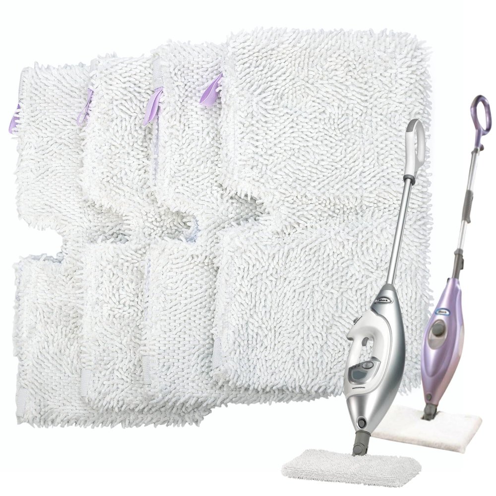 F Flammi 4-Pack Steam Mop Replacement Pads for Shark S3501 S3601 S3500 S3550 S3901 Double-Sided Microfiber Washable Mop Refills for Hardwood Tile Floor Cleaning, Compatible with Shark Steam Pocket Mop