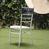 Balsa Circle 10 Charcoal Grey Spandex Chair Sashes with Silver Round Buckle - Wedding Party Ceremony Reception Decorations Supplies view 2