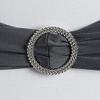 Balsa Circle 10 Charcoal Grey Spandex Chair Sashes with Silver Round Buckle - Wedding Party Ceremony Reception Decorations Supplies view 3