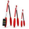Popco 3-Piece Kitchen Tongs Set Stainless Steel Heat Resistant Silicone Tips, Strong Comfort Grip, 3 Sizes (7, 9, 12 Inch), Non-Scratch, Dishwasher Safe, For Cooking, BBQ, Salad view 1