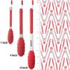 Popco 3-Piece Kitchen Tongs Set Stainless Steel Heat Resistant Silicone Tips, Strong Comfort Grip, 3 Sizes (7, 9, 12 Inch), Non-Scratch, Dishwasher Safe, For Cooking, BBQ, Salad view 2