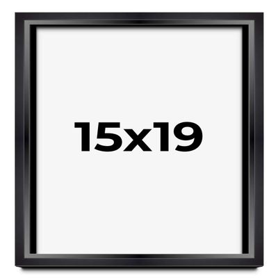 15x19 Shadow Box Black Beveled Display Frame | 1.5 Inches Deep | 1 Inch Wide Moulding | Includes Shatter Resistant Acrylic Plexiglas, Acid-Free Backing and Hanging Hardware