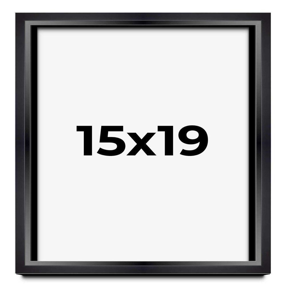 15x19 Shadow Box Black Beveled Display Frame | 1.5 Inches Deep | 1 Inch Wide Moulding | Includes Shatter Resistant Acrylic Plexiglas, Acid-Free Backing and Hanging Hardware