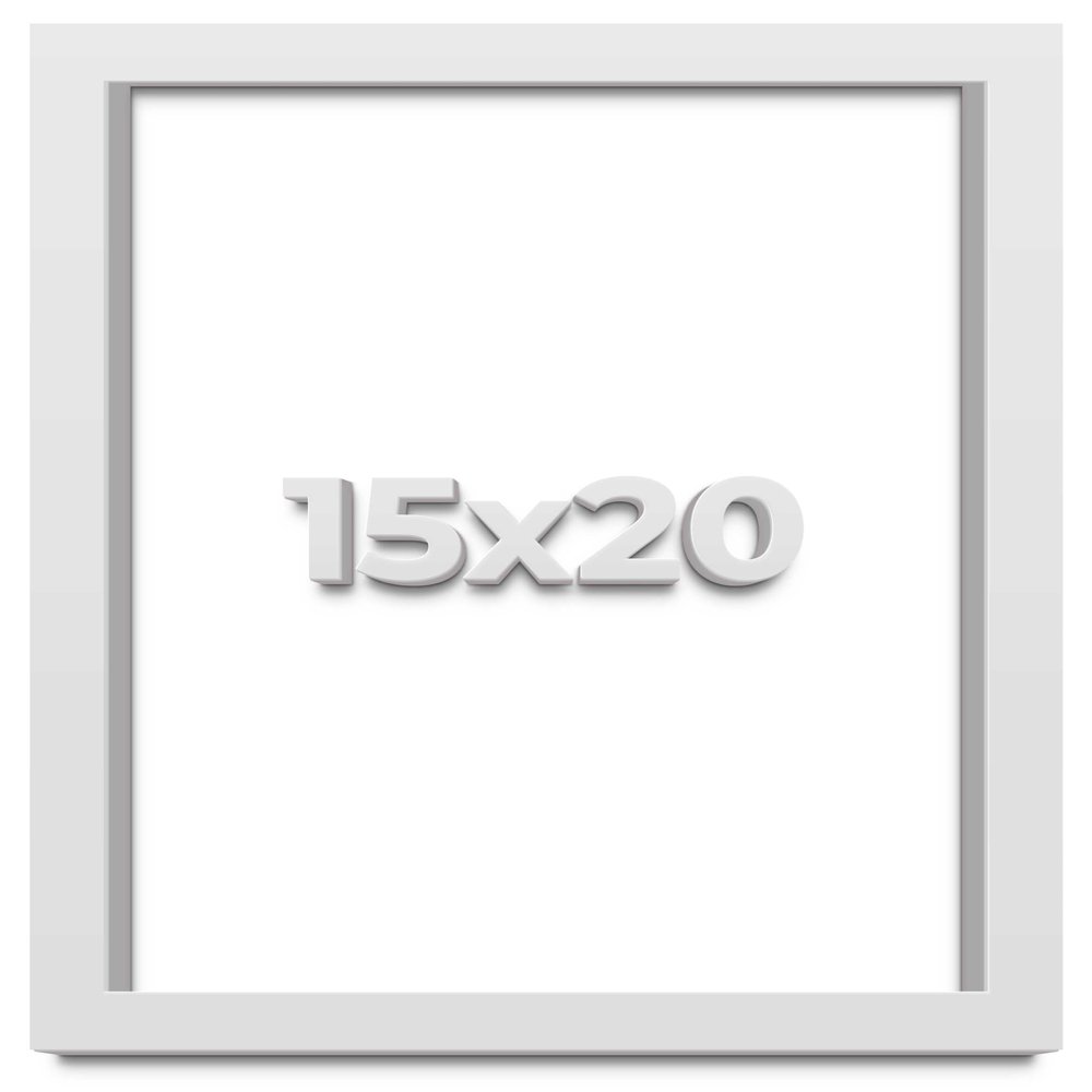 15x20 White Shadowbox Frame - Shadow Box Frame Interior Size 15x20 by 2 Inches Deep - White Frame is Made to Display Items Up to 1.75 Inches Deep Includes Shatter Resistant Acrylic, Backing, Hardware