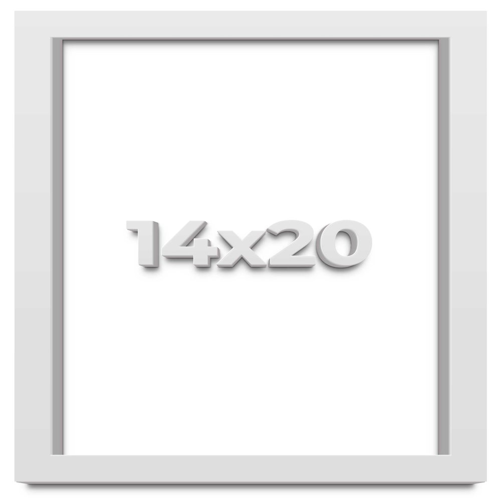 14x20 White Shadowbox Frame - Shadow Box Frame Interior Size 14x20 by 2 Inches Deep - White Frame is Made to Display Items Up to 1.75 Inches Deep Includes Shatter Resistant Acrylic, Backing, Hardware