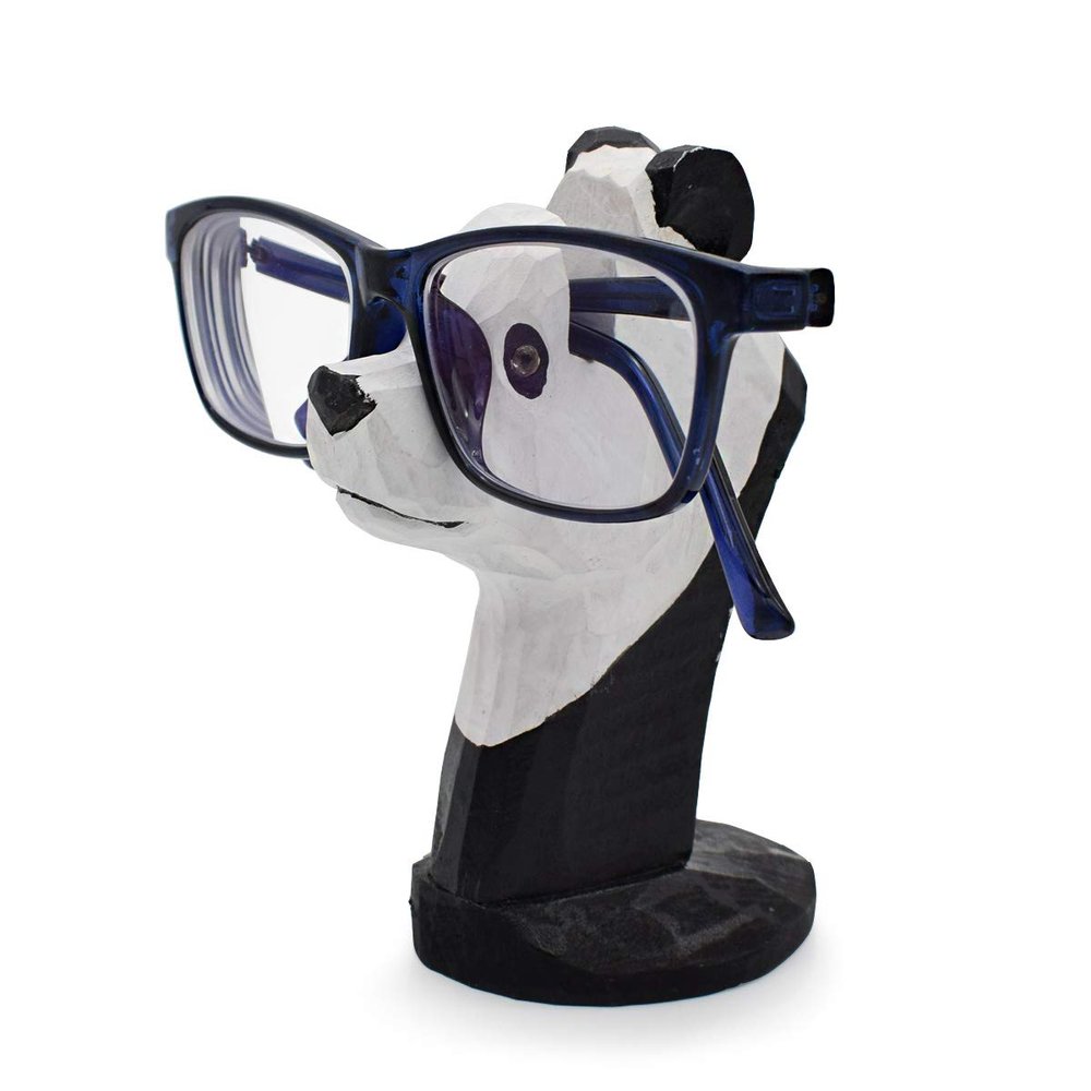 VIPbuy Handmade Wood Carving Eyeglasses Spectacle Holder Stand Sunglasses Display Rack Home Office Desk Dcor Gift (Panda)