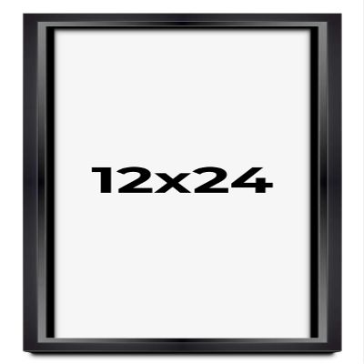 12x24 Shadow Box Black Beveled Display Frame | 1.5 Inches Deep | 1 Inch Wide Moulding | Includes Shatter Resistant Acrylic Plexiglas, Acid-Free Backing and Hanging Hardware