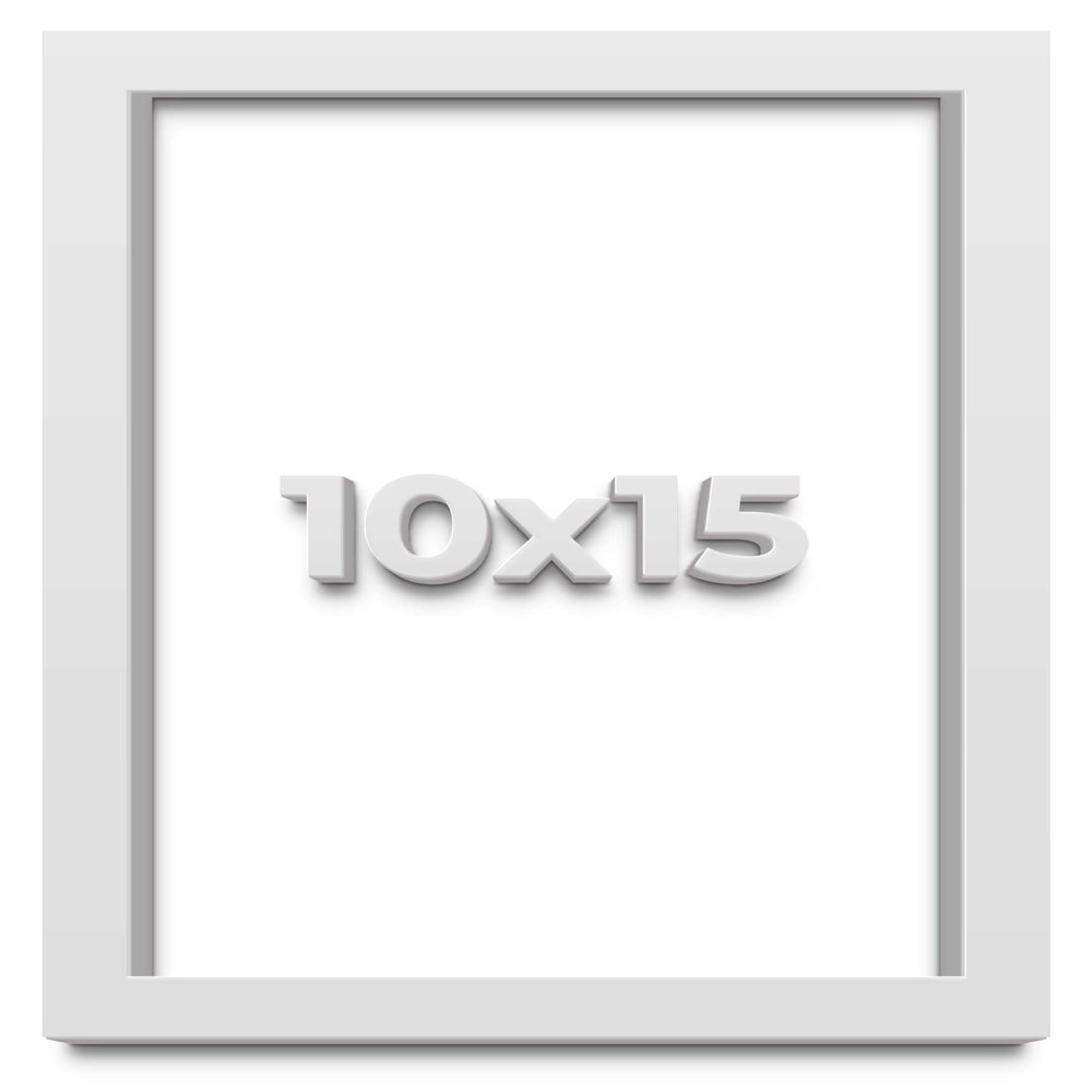 10x15 Shadow Box White High Gloss Solid Wood Display Frame | 1.5 Inches Deep | 1 Inch Moulding Width | Includes Shatter Resistant Acrylic Plexiglass, Backing and Hanging Hardware