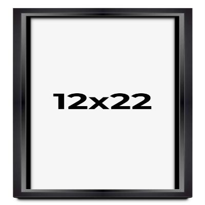 12x22 Shadow Box Black Beveled Display Frame | 1.5 Inch Deep | 0.75 Inch Moulding Width | Includes Shatter Resistant Acrylic Plexiglass, Backing and Hanging Hardware