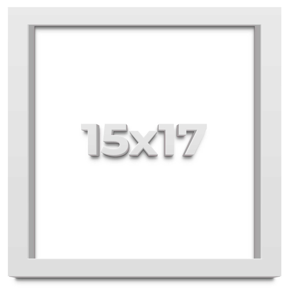 15x17 White Shadowbox Frame - Shadow Box Frame Interior Size 15x17 by 2 Inches Deep - White Frame is Made to Display Items Up to 1.75 Inches Deep Includes Shatter Resistant Acrylic, Backing, Hardware