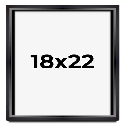 18x22 Shadow Box Black Beveled Display Frame | 1.5 Inches Deep | 1 Inch Wide Moulding | Includes Shatter Resistant Acrylic Plexiglas, Acid-Free Backing and Hanging Hardware