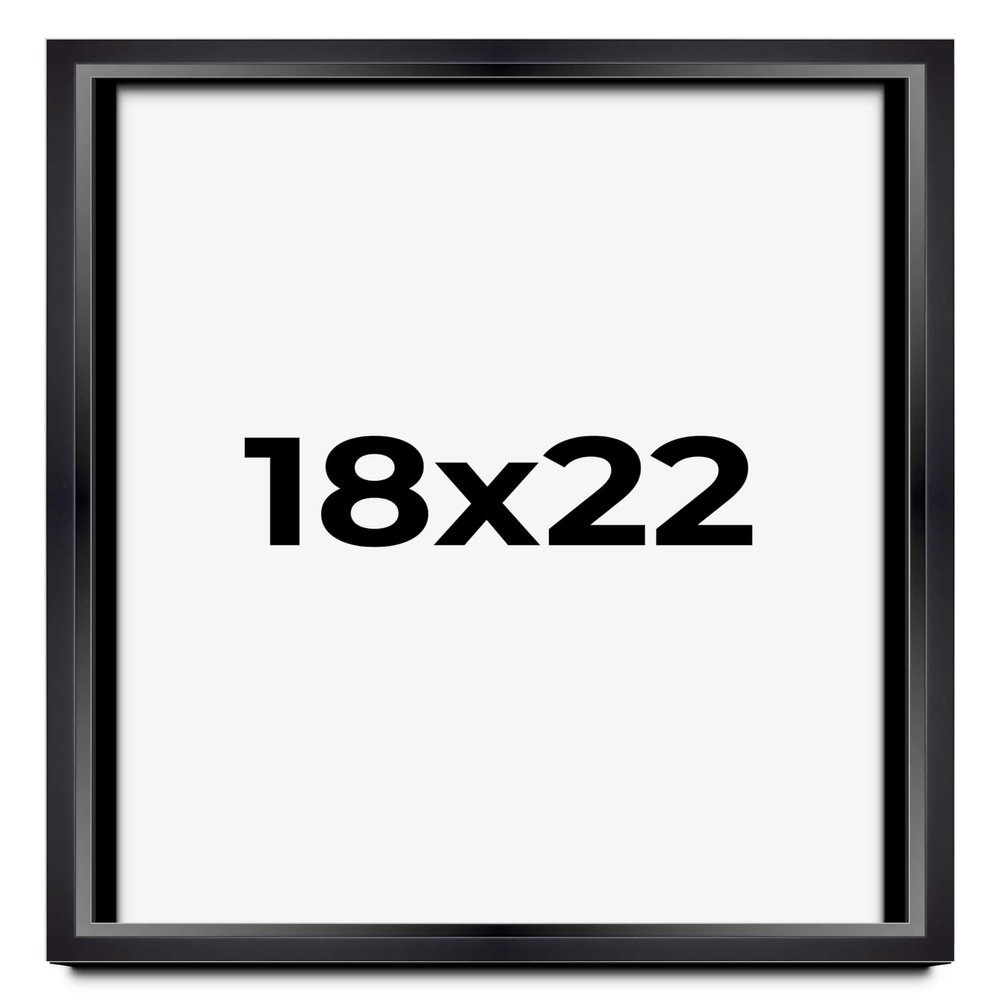 18x22 Shadow Box Black Beveled Display Frame | 1.5 Inches Deep | 1 Inch Wide Moulding | Includes Shatter Resistant Acrylic Plexiglas, Acid-Free Backing and Hanging Hardware